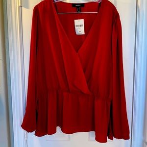 Red Flow’y Blouse sz 3XL New w tags